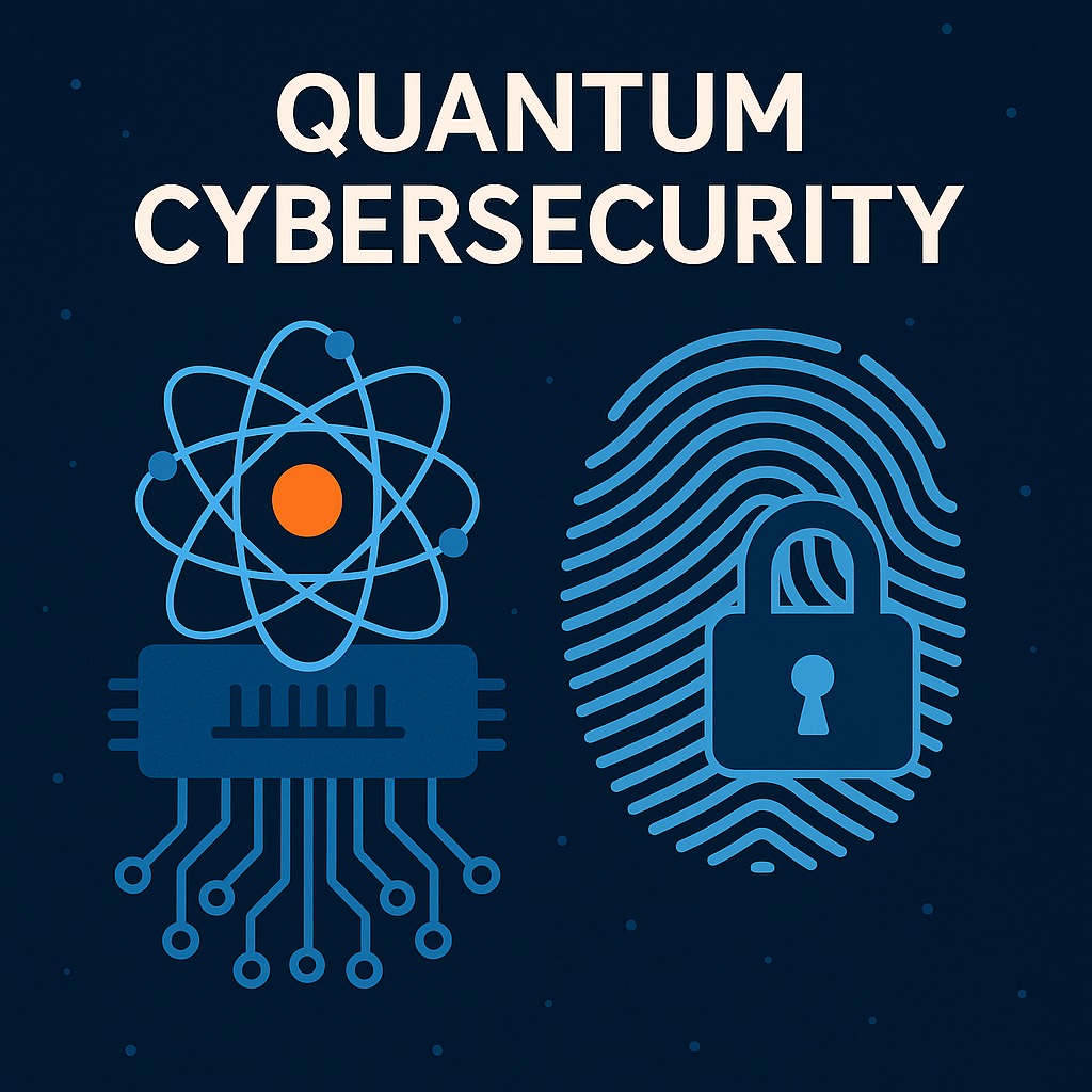 Illustration of quantum cybersecurity showing how quantum cryptography protects sensitive data